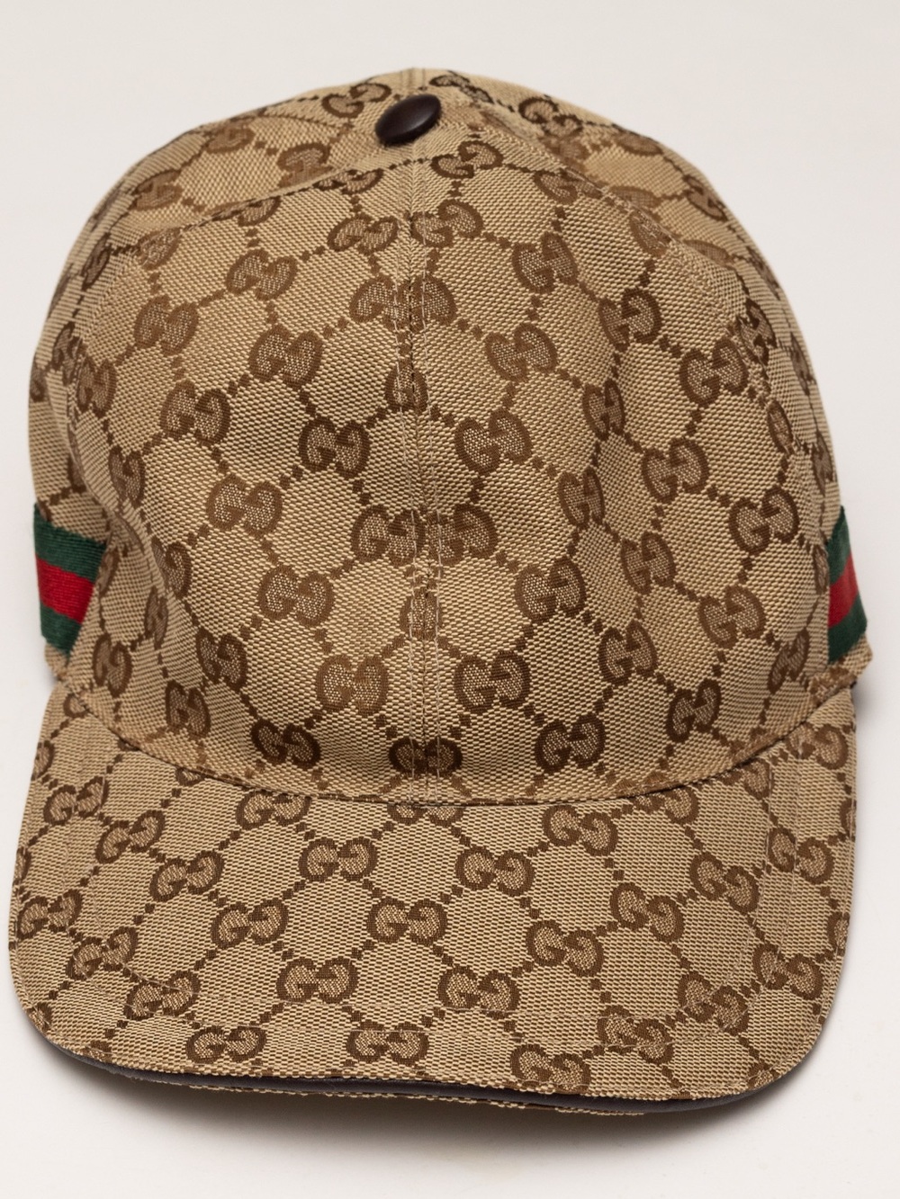 Gucci Beige GG Canvas Cap with Green-Red Web Stripe - Picture 4 of 4